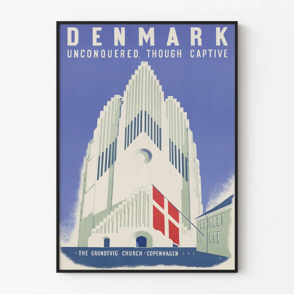 Kirkon Grundtvig-seinätaidejuliste Kööpenhaminassa