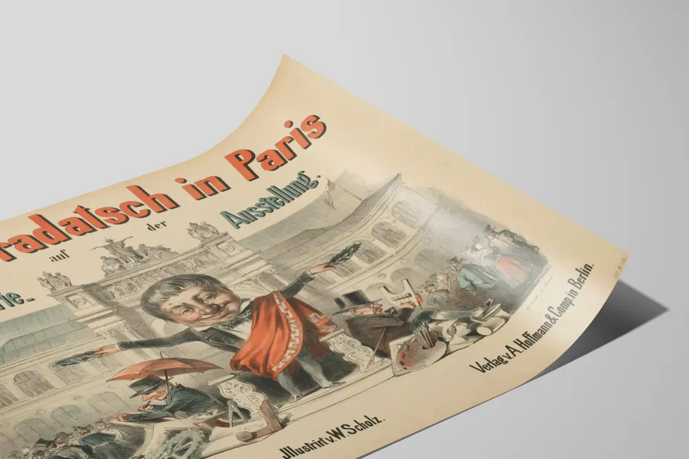 Kladderadatsch-juliste Pariisin teollisuusnäyttelyssä