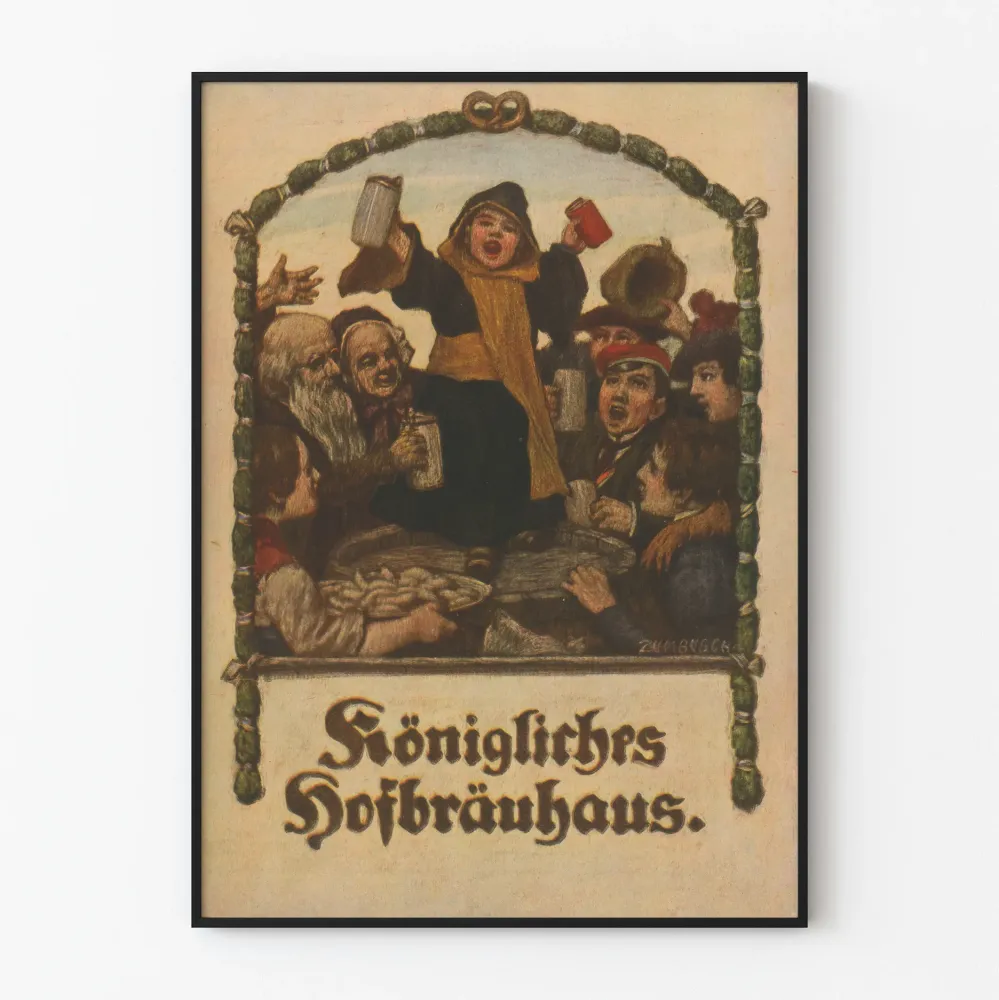 Königliches Hofbräuhaus -juliste seinäkoriste vintage