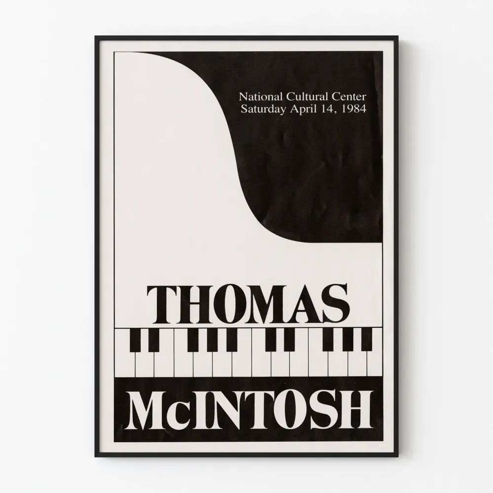 Konserttijuliste Thomas McIntoshin konserttiin Kansallisen kulttuurikeskuksen 1984