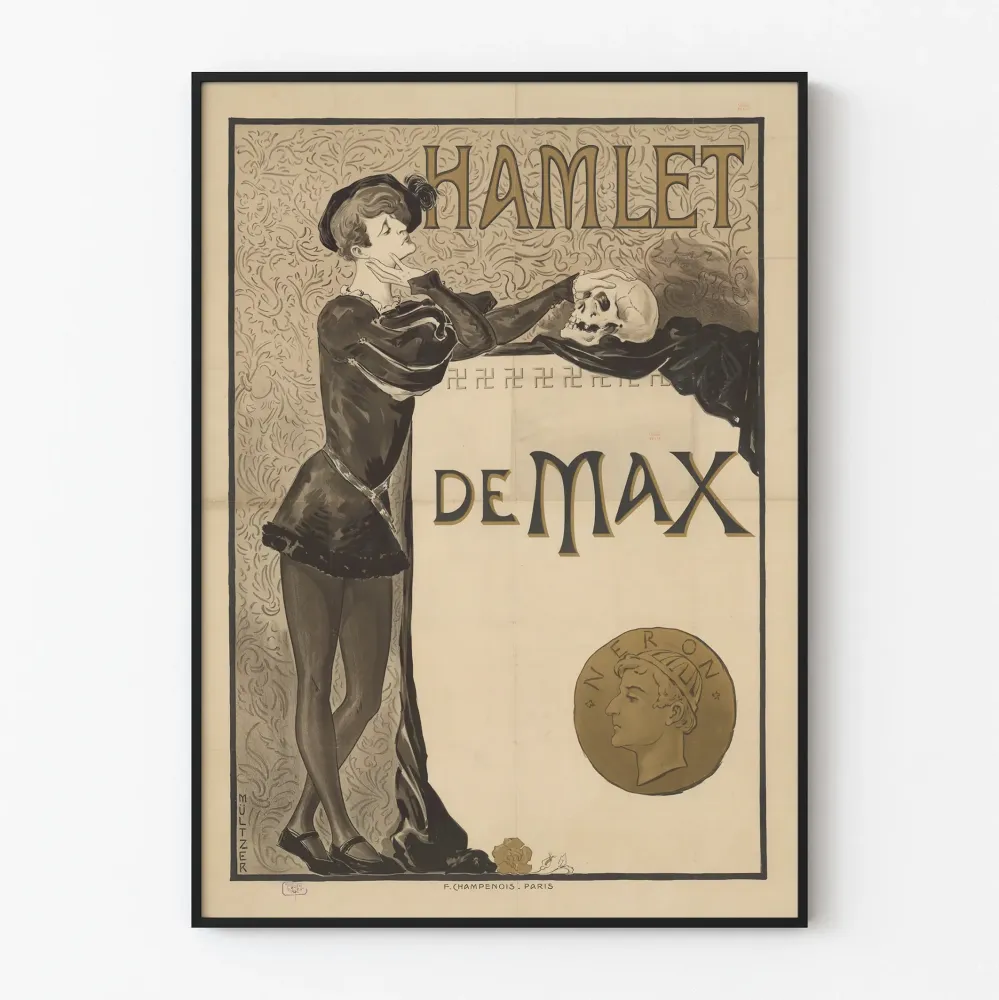 koristeellinen Hamlet juliste Maxin Art Nouveau -tyyliltä