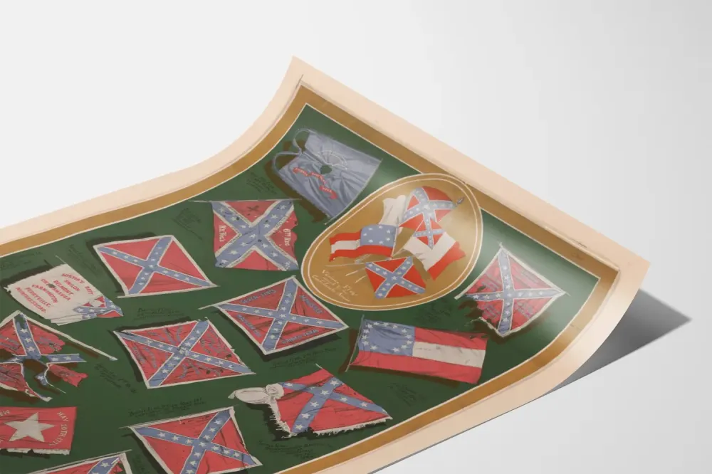 Koristeellinen juliste liittoutuneiden armeijoiden lipuista