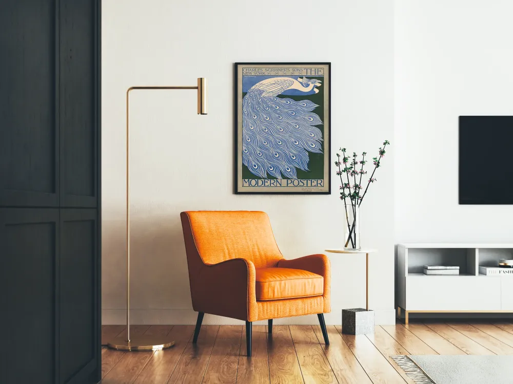 Koristeellinen peacock-tyylinen moderni juliste