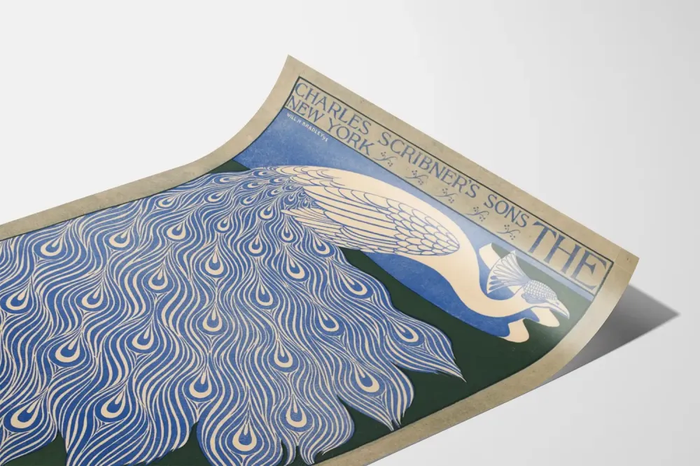 Koristeellinen peacock-tyylinen moderni juliste