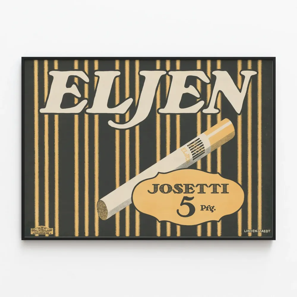 Koristeellinen vintage juliste Eljen Josetti savukkeille