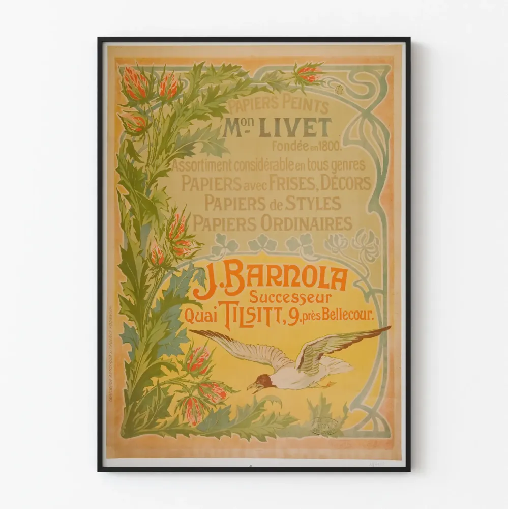 Koristeellinen vintage juliste tapetteja Maison Livet