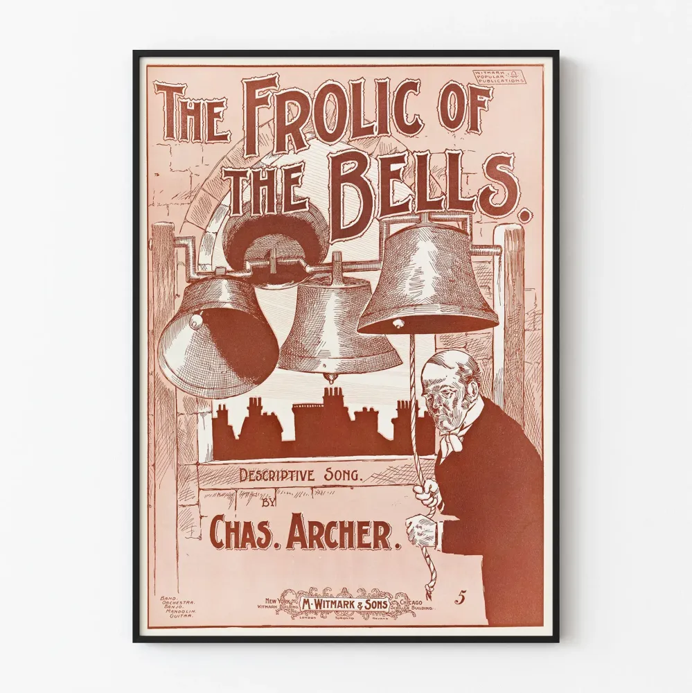 Koristeellinen vintagejuliste Frolic Bells