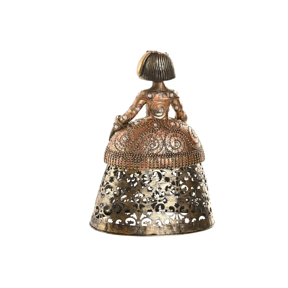 Koristehahmo Home ESPRIT Kullattu 18 x 11,5 x 24 cm (3 osaa)