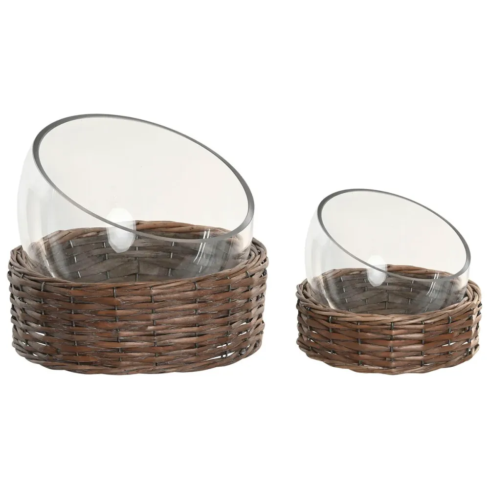 Koristehahmo Home ESPRIT Läpinäkyvä Luonnollinen Cottage (2 osaa)