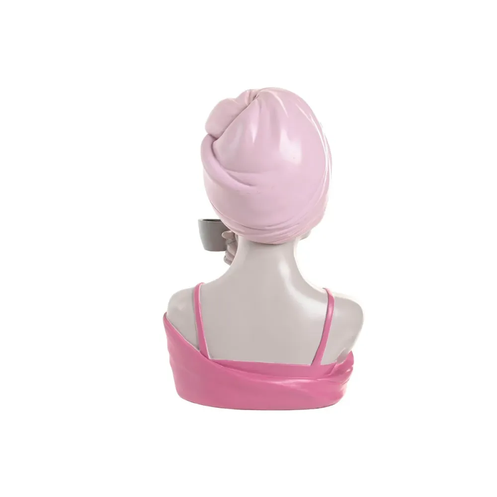 Koristehahmo Home ESPRIT Punainen Koralli Nainen 20 X 18,5 X 29 CM (2 osaa)