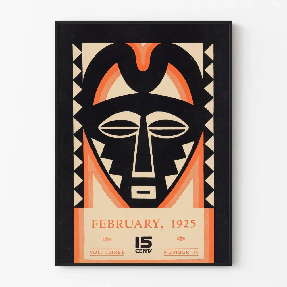 Koristejuliste Afrikkalainen maski vintage 1925 - Art Deco -tyyli