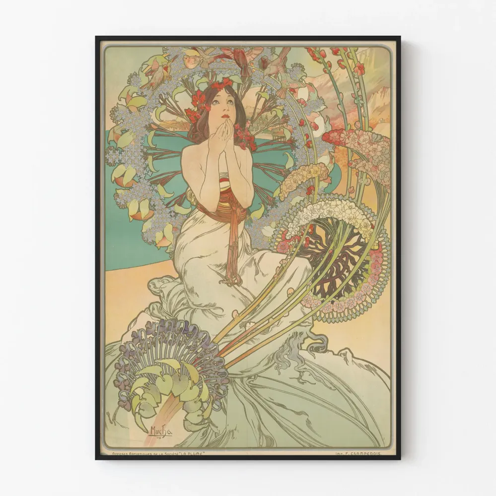 Koristejuliste Art Nouveau Monaco Monte Carlo, teokseelta Alphonse Mucha