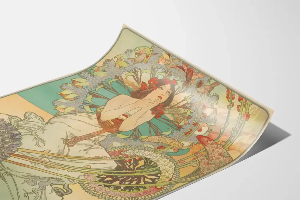 Koristejuliste Art Nouveau Monaco Monte Carlo, teokseelta Alphonse Mucha