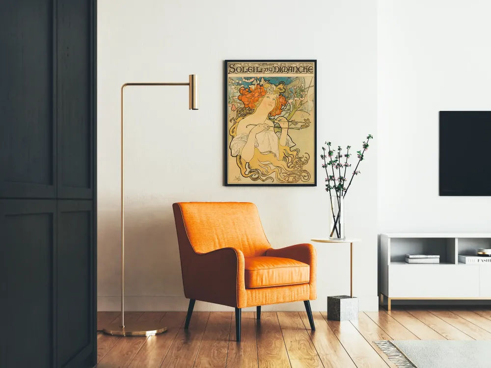 Koristejuliste Art Nouveau Sunnuntain Aurinko