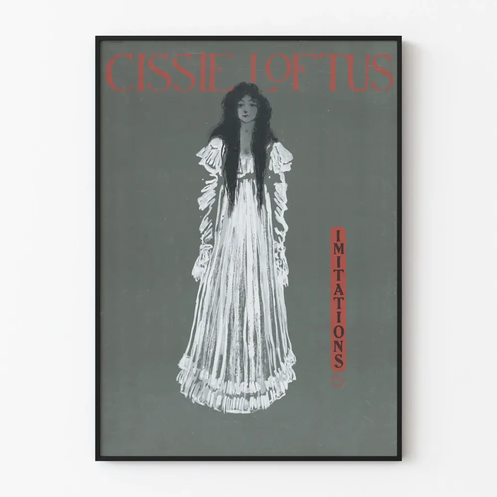 Koristejuliste Cissie Loftus jäljitelmät vintage