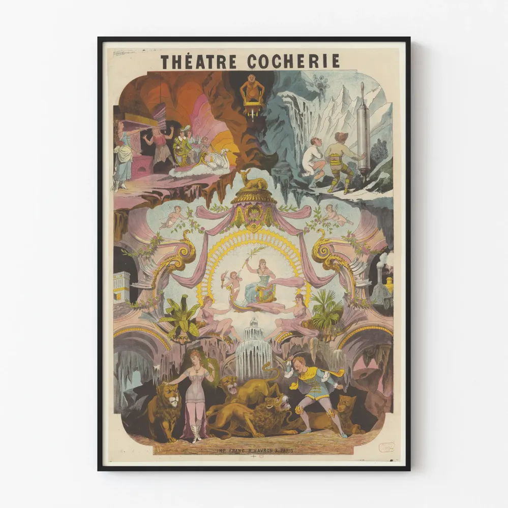 koristejuliste Cocherie-teatteri vintage