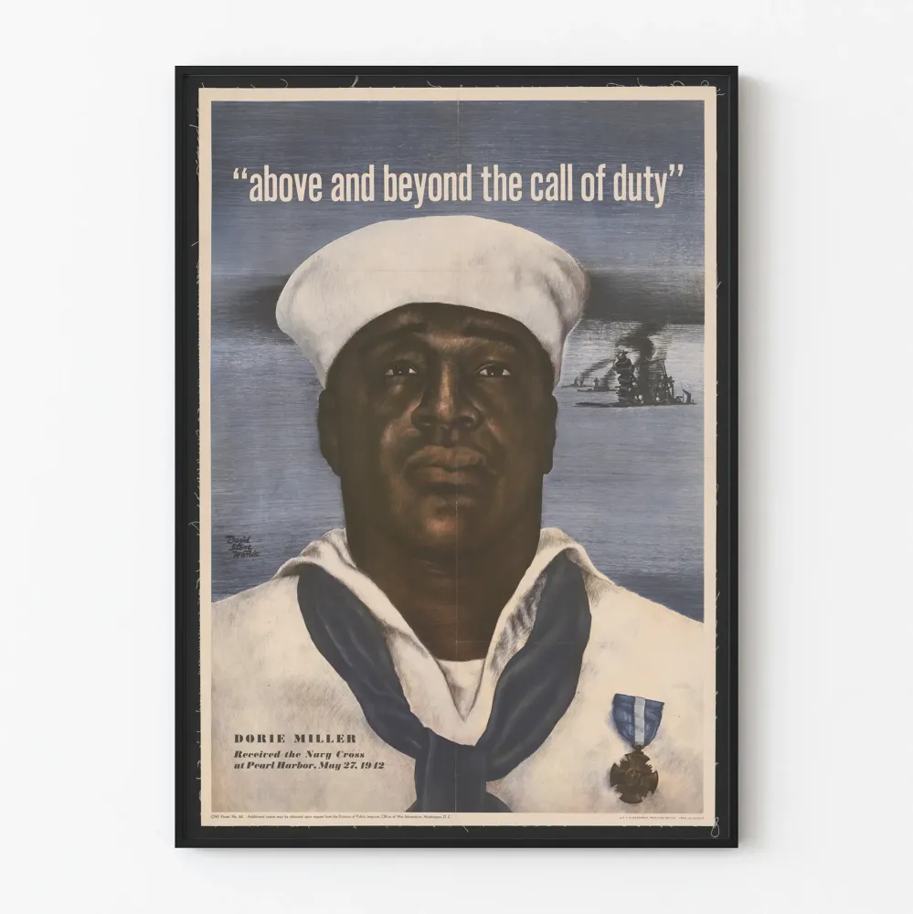 Koristejuliste Dorie Miller Laivastonsininen Risti Pearl Harbor