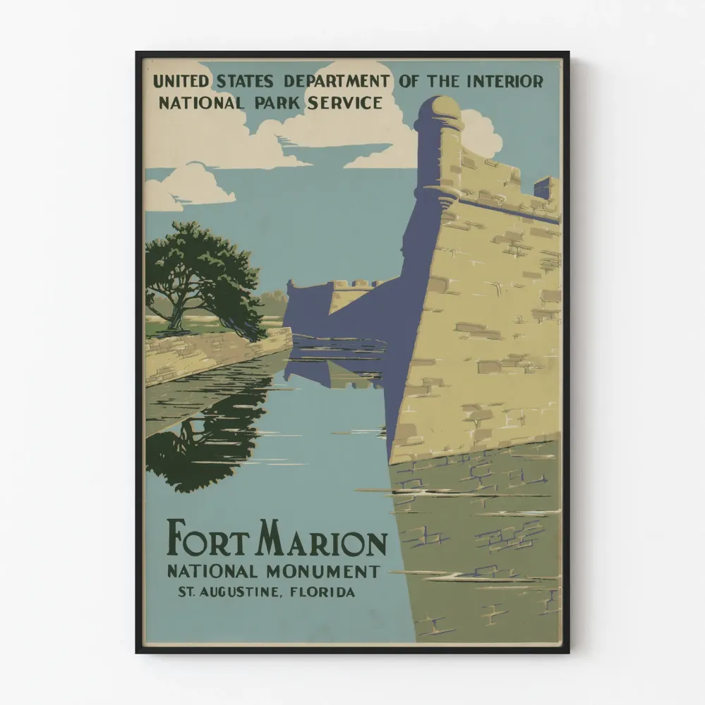 koristejuliste Fort Marionin kansallismonumentti Floridasta vintage