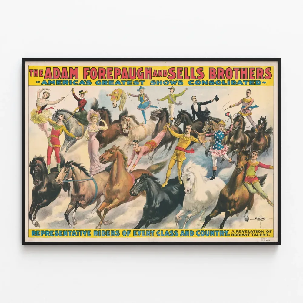 Koristejuliste Hevoskarnevaali Vintage Edustava Ratsastajille