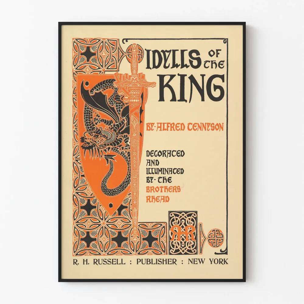 Koristejuliste Idylls King Alfred Tennysonilta
