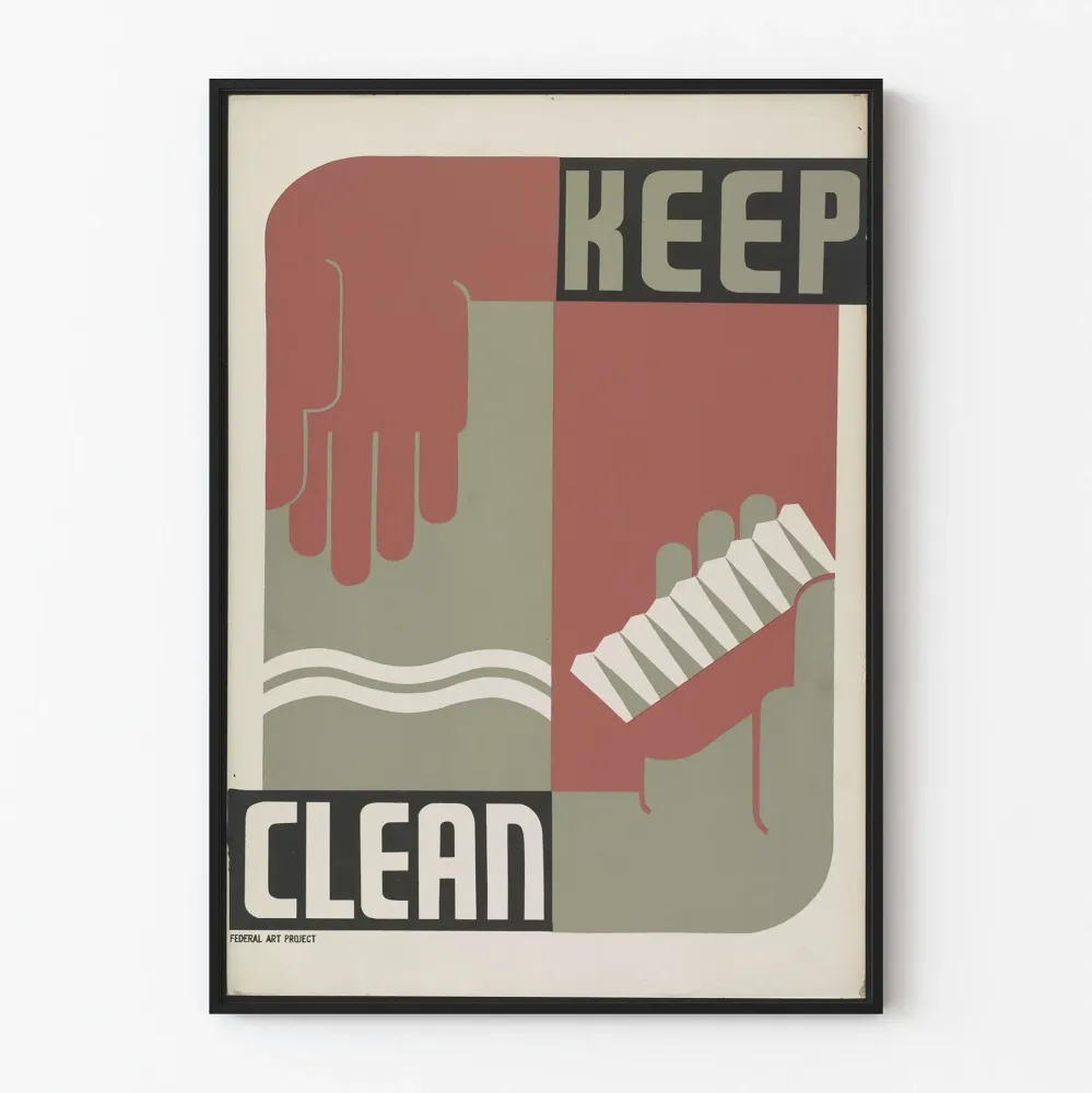 Koristejuliste Keep Clean vintage- ja minimalisttiseen tunnelmaan