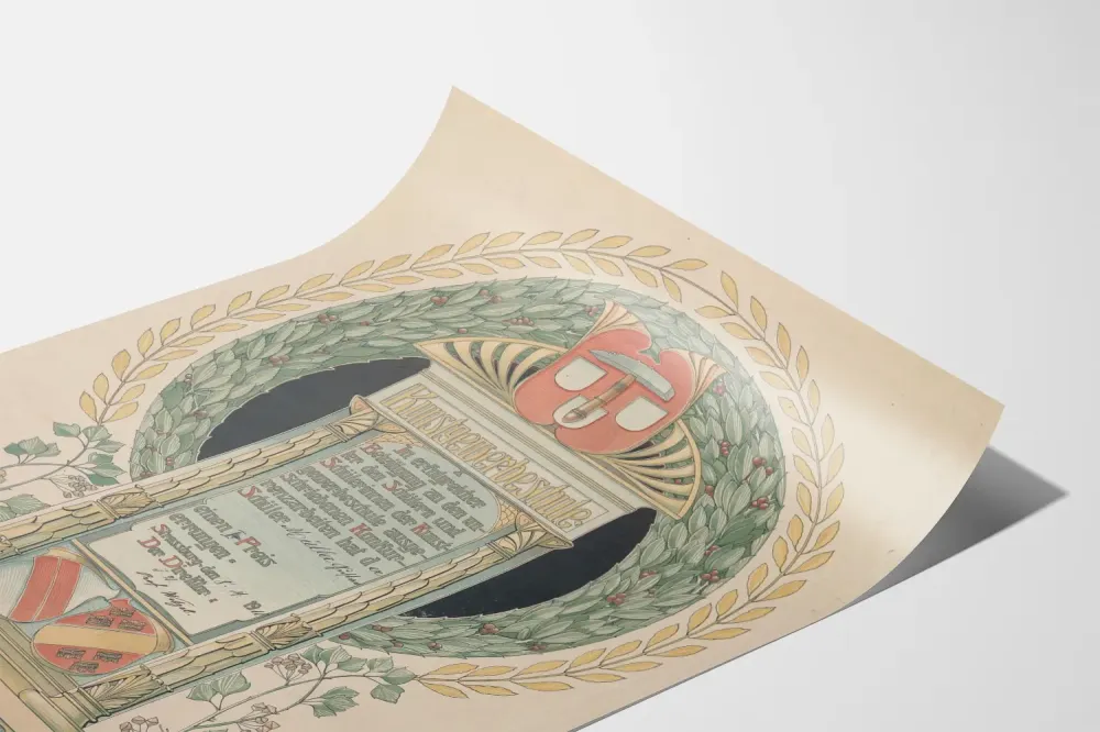 Koristejuliste Kunstgewerbeschule Art Nouveau -tyylillä
