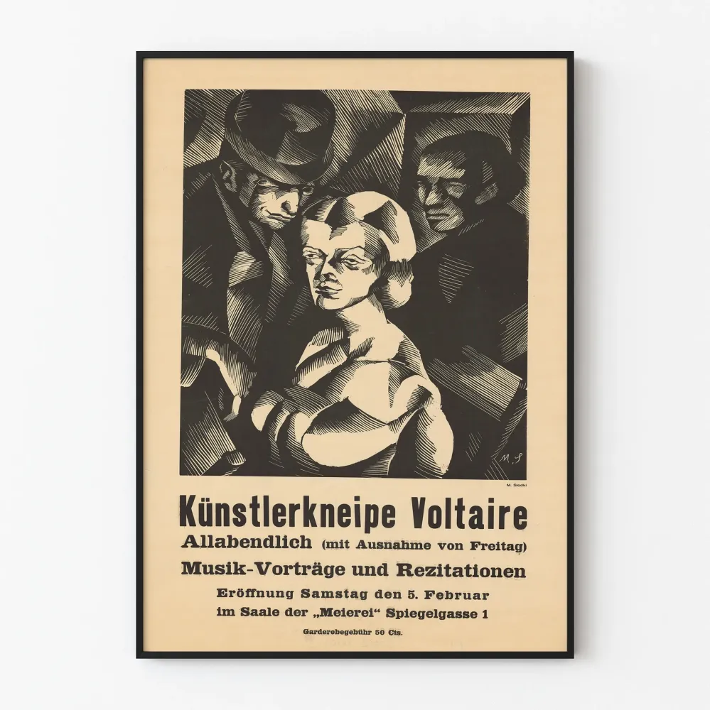 Koristejuliste Kunstlerkneipe Voltaire - Juliste ekspressionistinen vintage