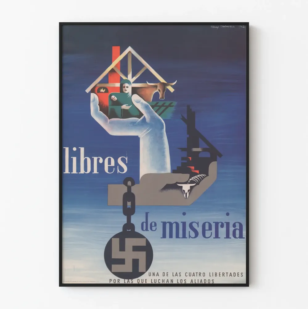 Koristejuliste Libres de Miséria - Propagandajuliste historiallisesta ajasta