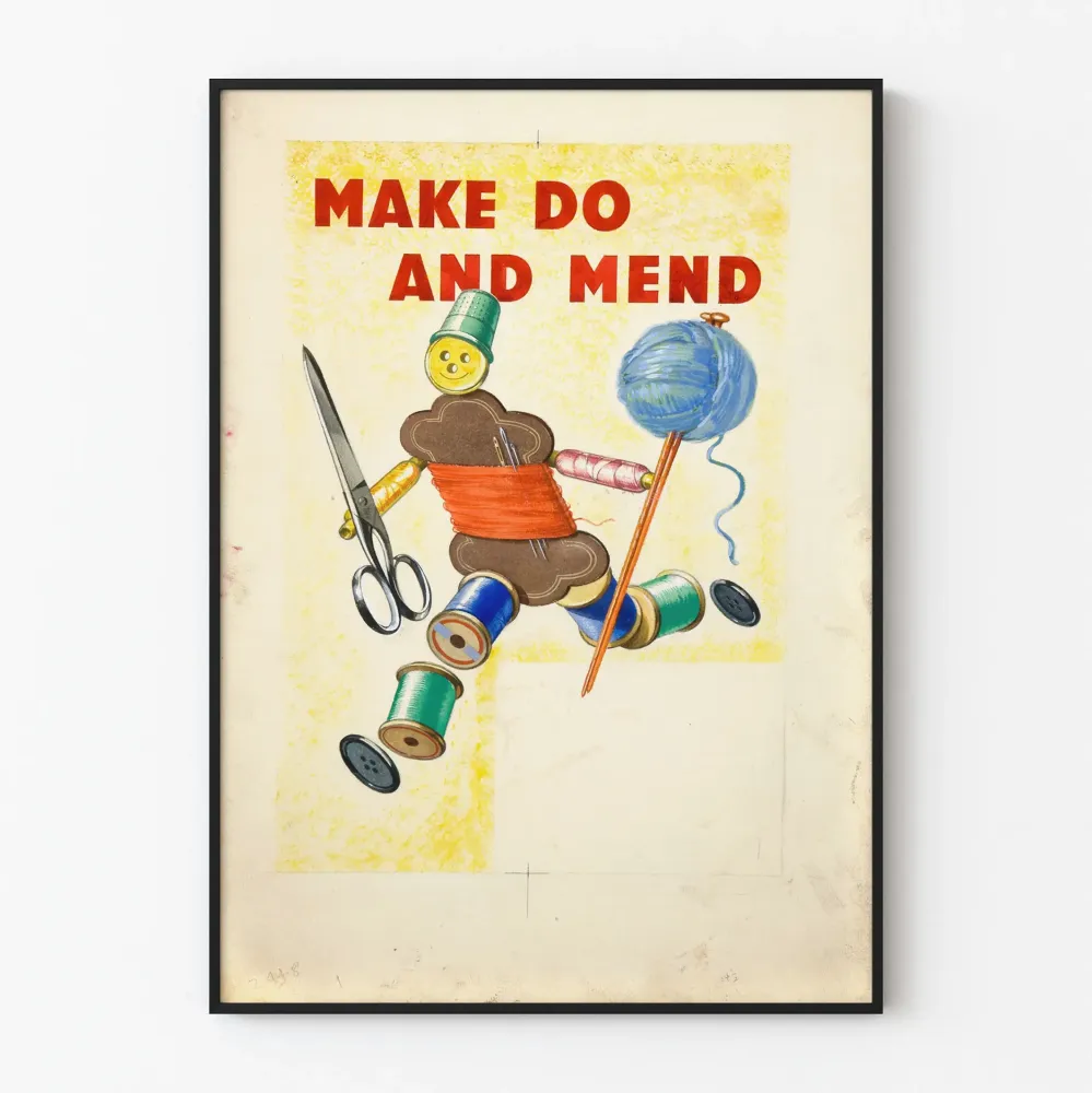 Koristejuliste Make Do And Mend - Juliste vintage couture