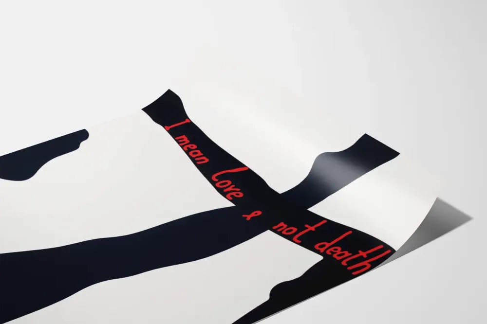 Koristejuliste I Mean Love Not Death - minimalisti-tyyli