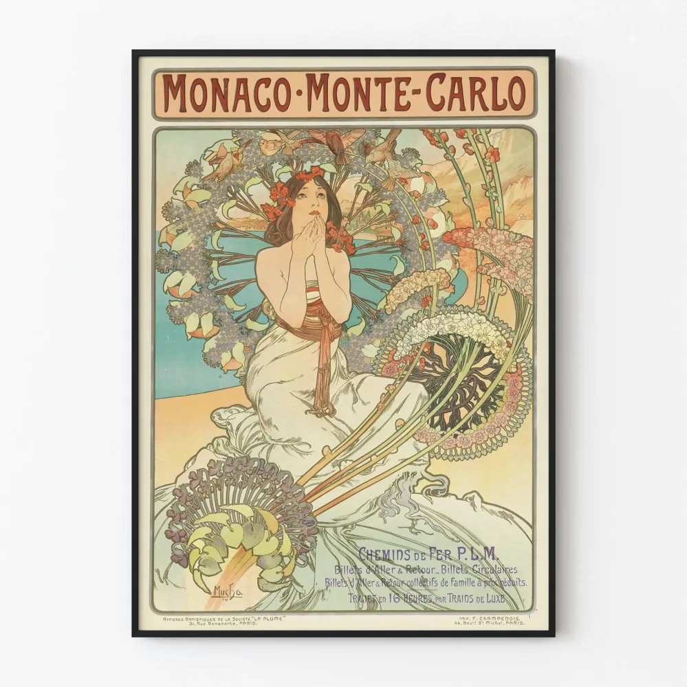 Koristejuliste Monacon Monte-Carlon tyylinen Art Nouveau