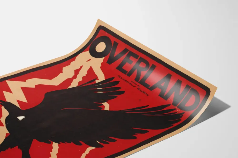 Koristejuliste Overland heinäkuulta, jossa lentävä kotka