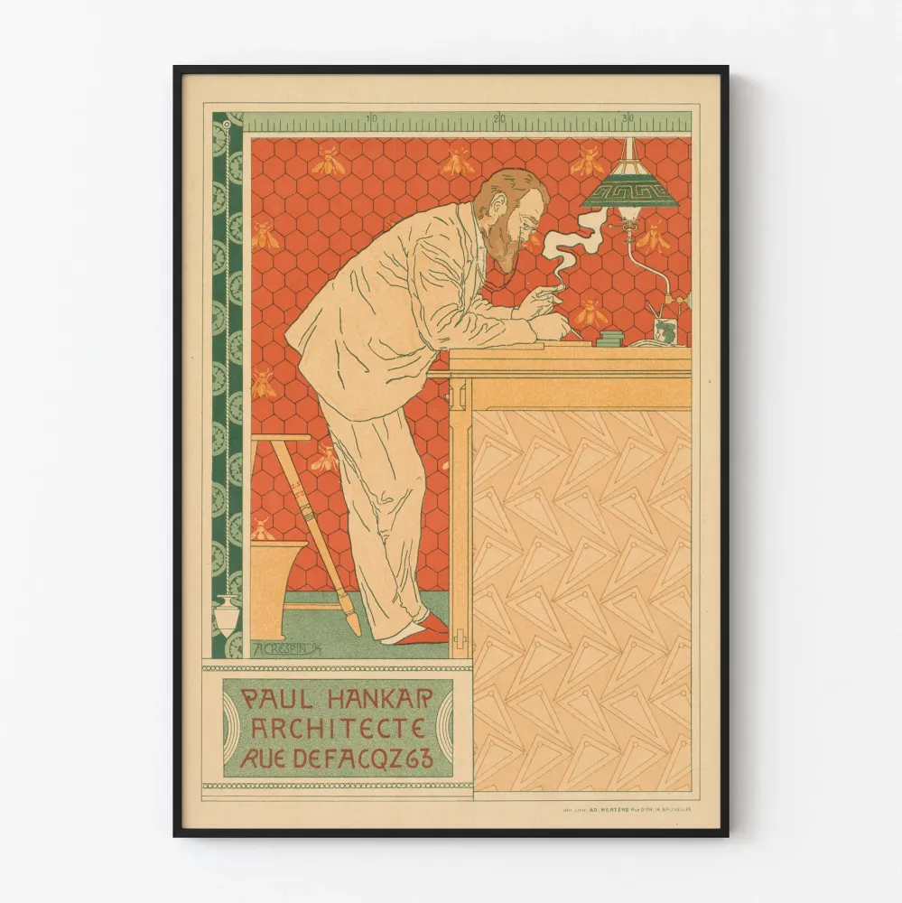 Koristejuliste Paul Hankar Arkkitehti Art Nouveau -tyyli