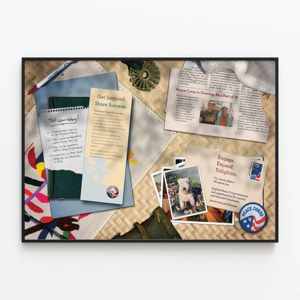 Koristejuliste Peace Corps - Inspiraatio ja Sitoutuminen