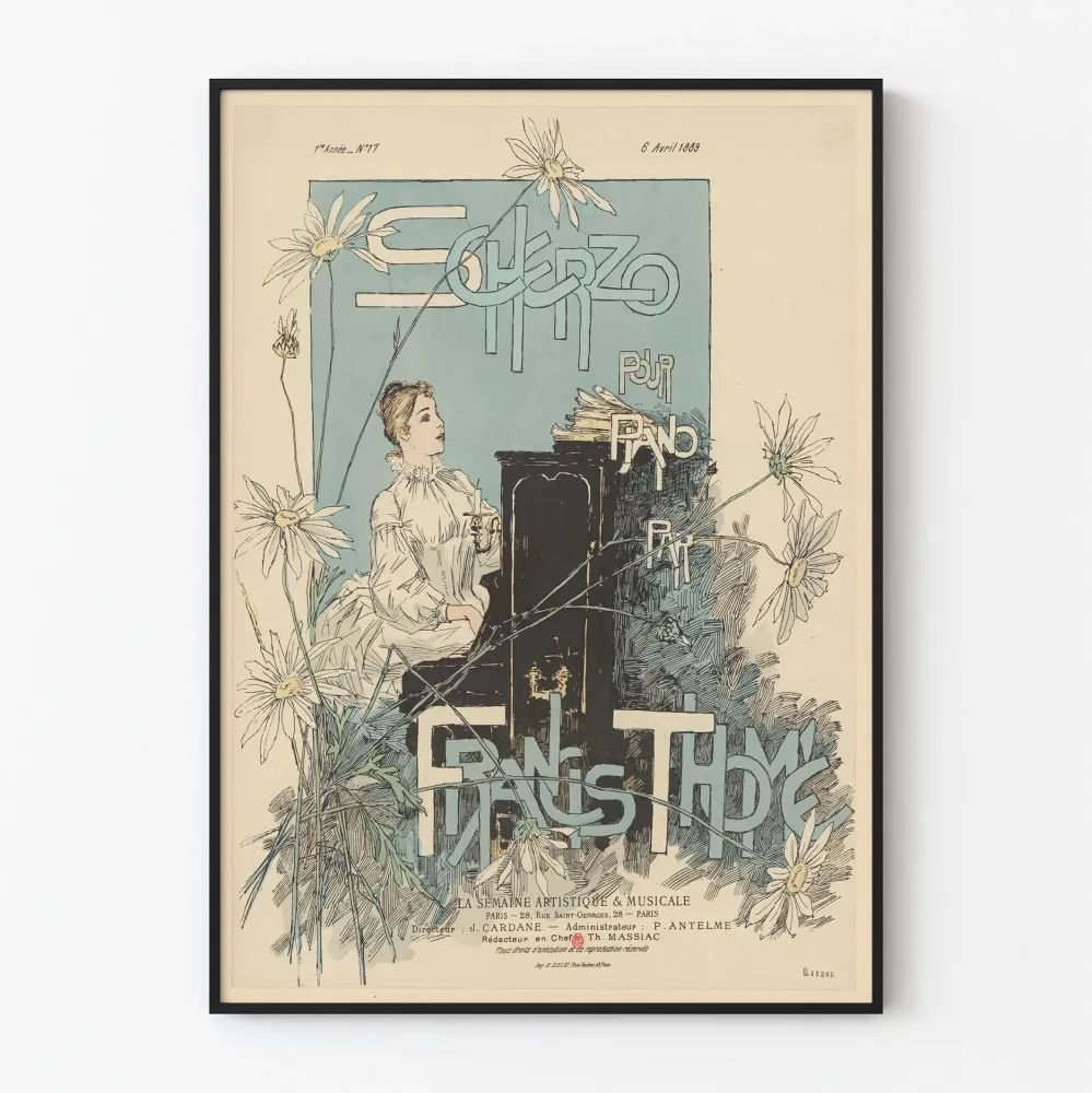 Koristejuliste Scherzo pianolle Francis Thomen teoksesta