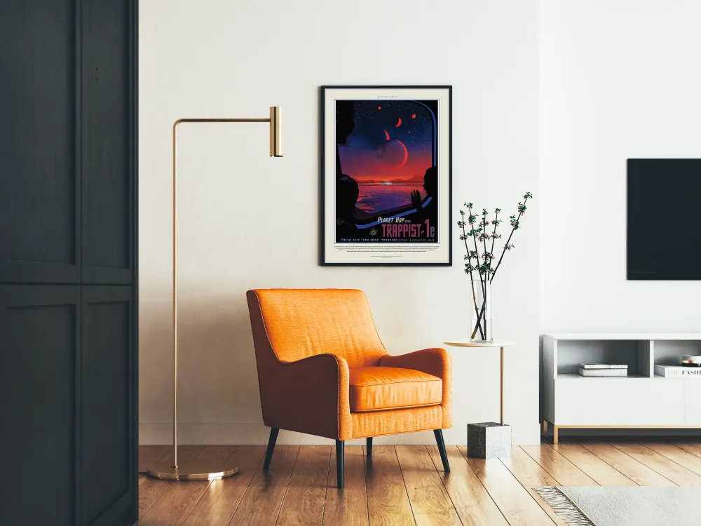Koristejuliste Trappist-1e - Tieteen-fiktio avaruusjuliste