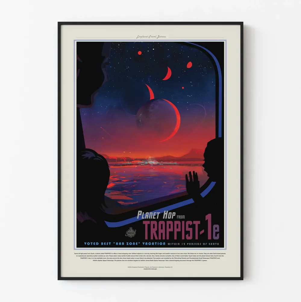 Koristejuliste Trappist-1e - Tieteen-fiktio avaruusjuliste