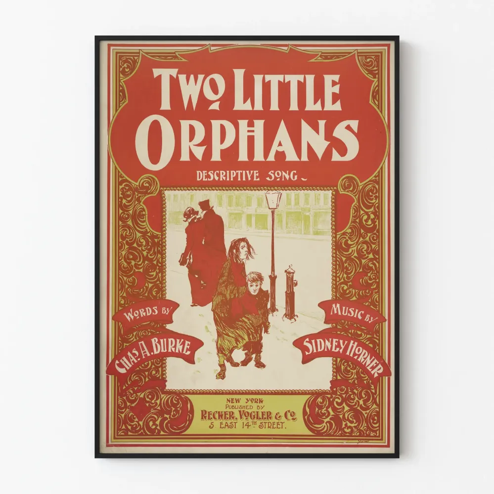 Koristejuliste Two Little Orphans vintage