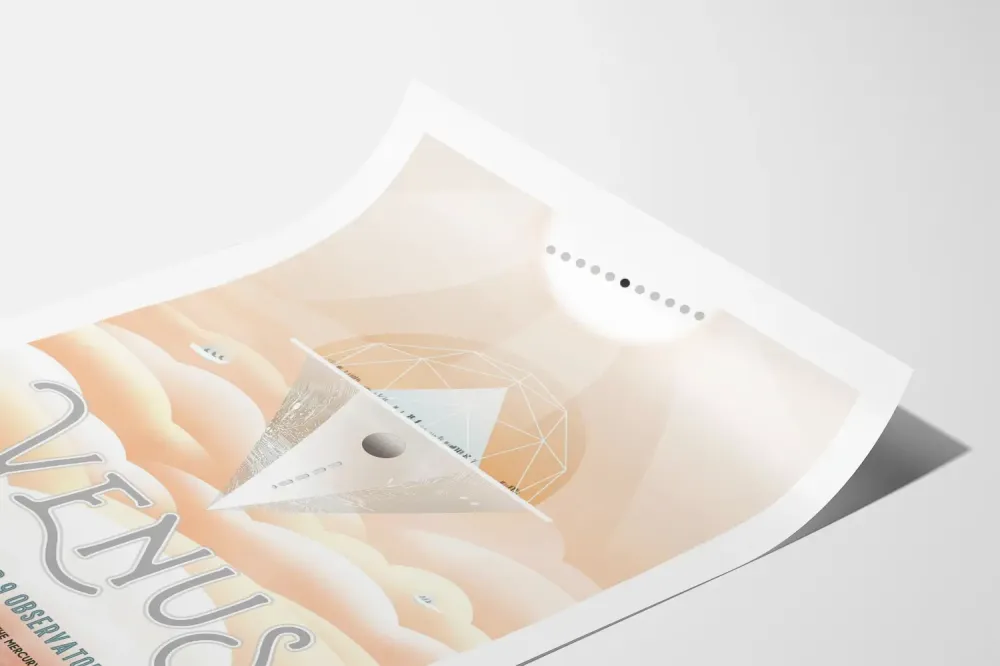 Koristejuliste Venus Cloud 9 Observatory - Futuristinen avaruus- ja astronomiajuliste