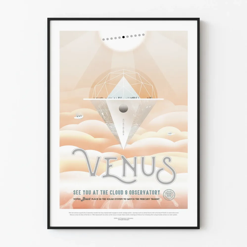 Koristejuliste Venus Cloud 9 Observatory - Futuristinen avaruus- ja astronomiajuliste