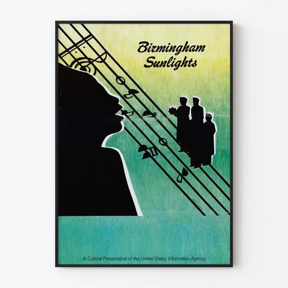 Koristejuliste vintage Birmingham Sunlights musiikki