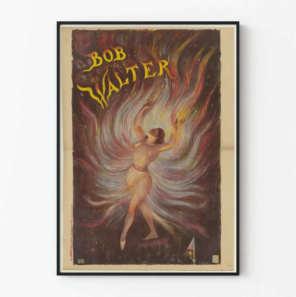 Koristejuliste vintage Bob Walter liikkuvassa loistokkaassa liikkeessä
