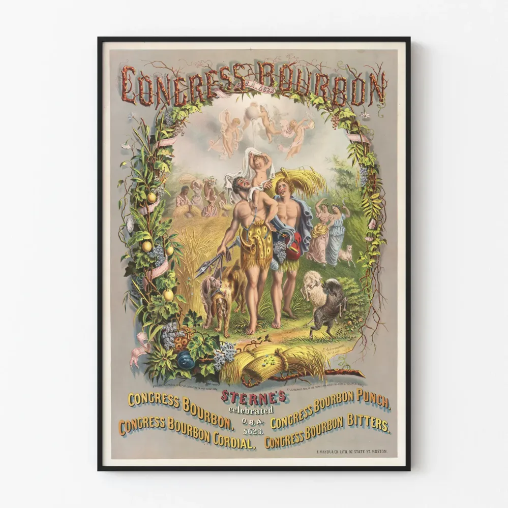 Koristejuliste vintage Congress Bourbon