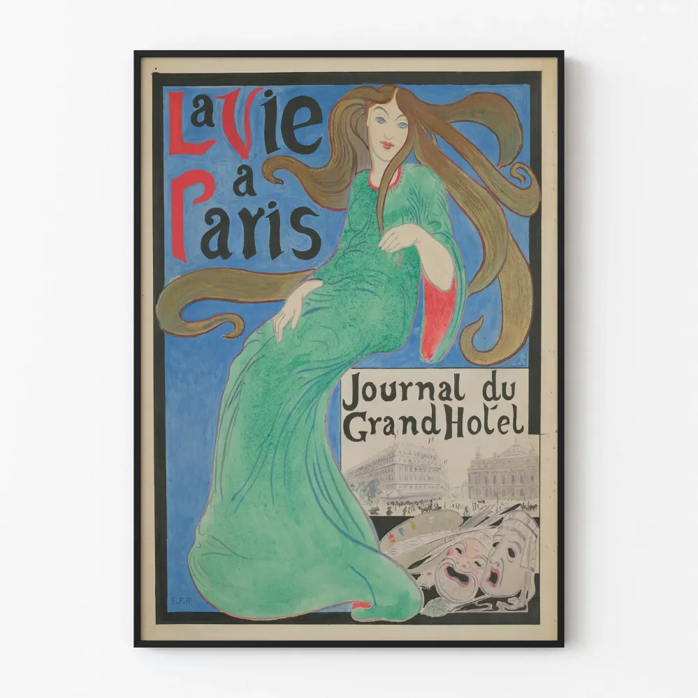 Koristejuliste Vintage Elämä Pariisissa Grand Hotelin päiväkirja