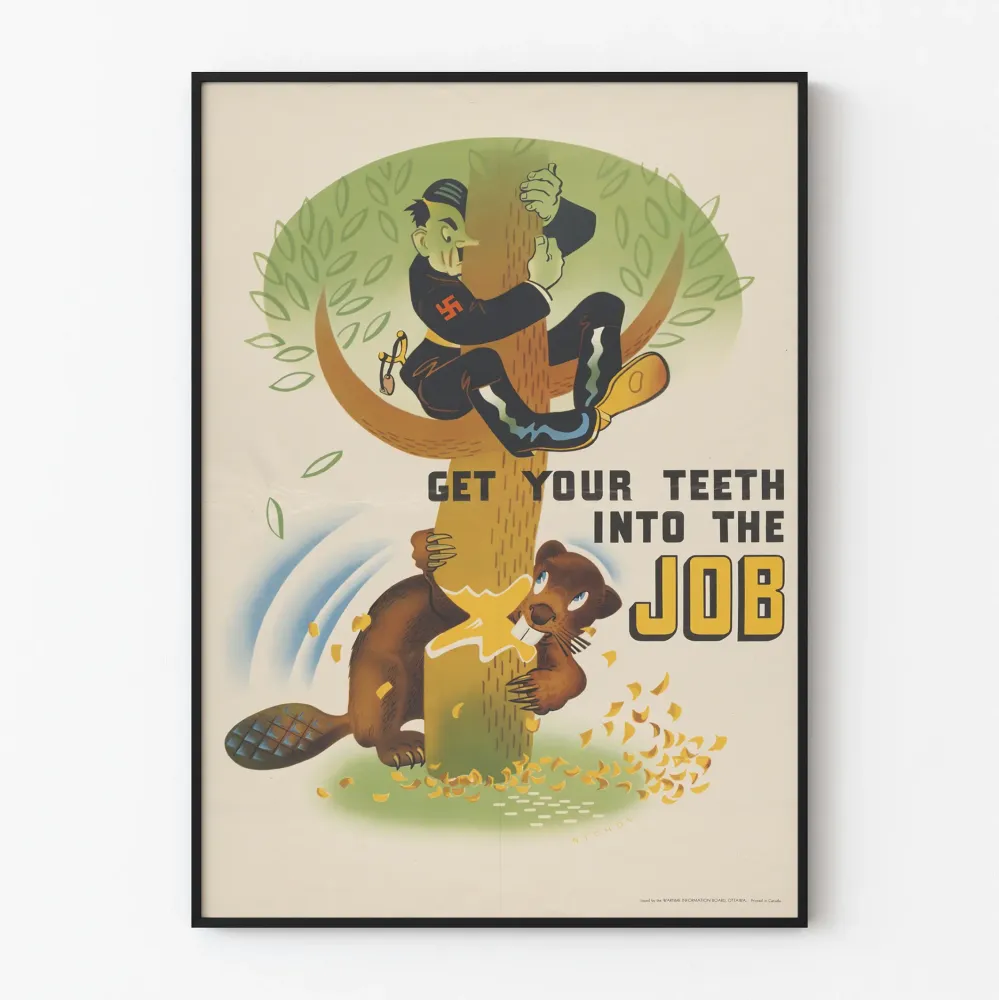 Koristejuliste vintage 'Get Your Teeth Into Job'