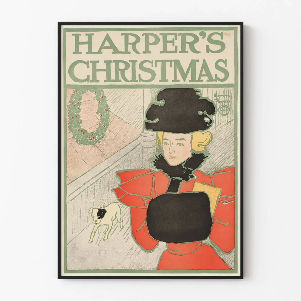Koristejuliste vintage Harper's Christmas
