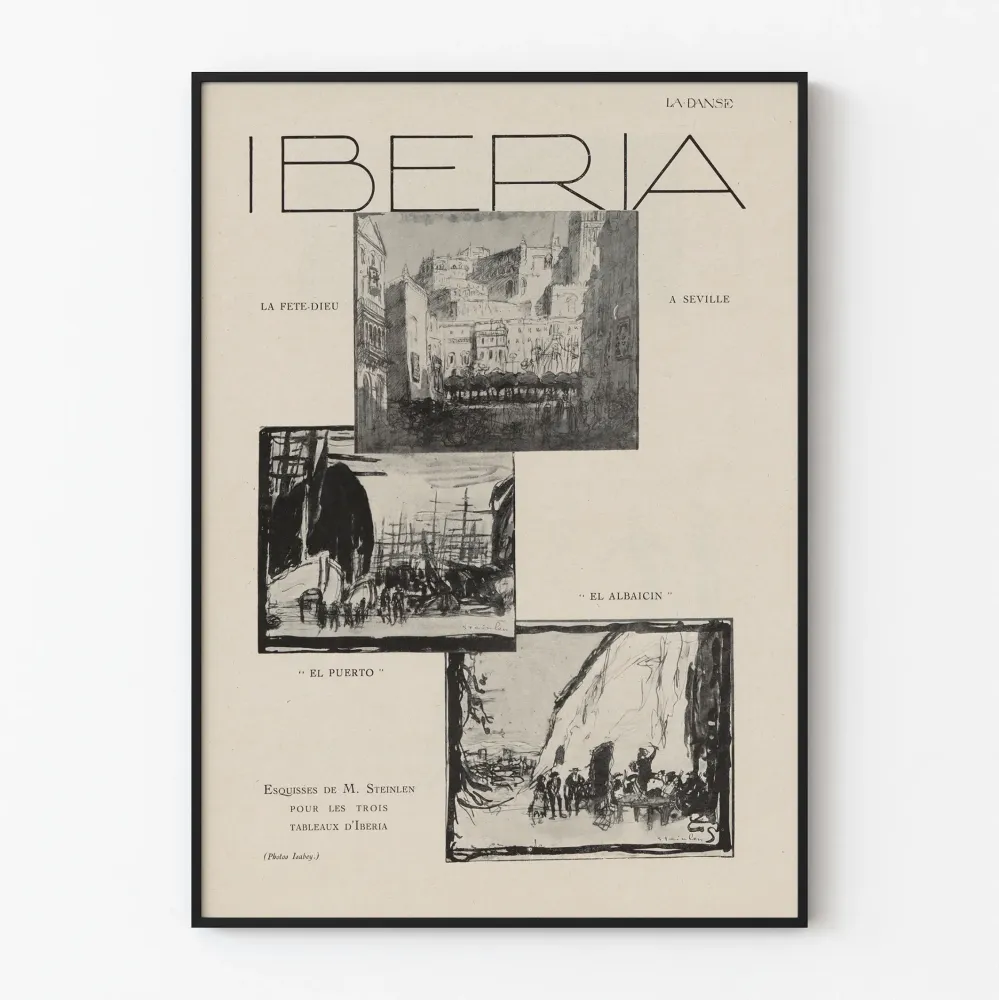 Koristejuliste vintage Iberia Pyhän Ehtoollisen juhlasta Sevillassa