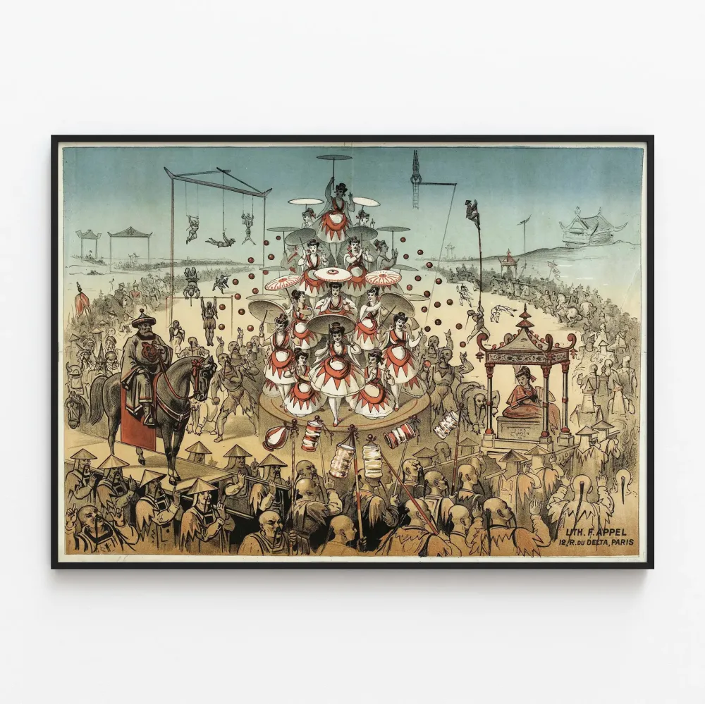 Koristejuliste vintage Japanilaiset - Graafinen seinätaideteos