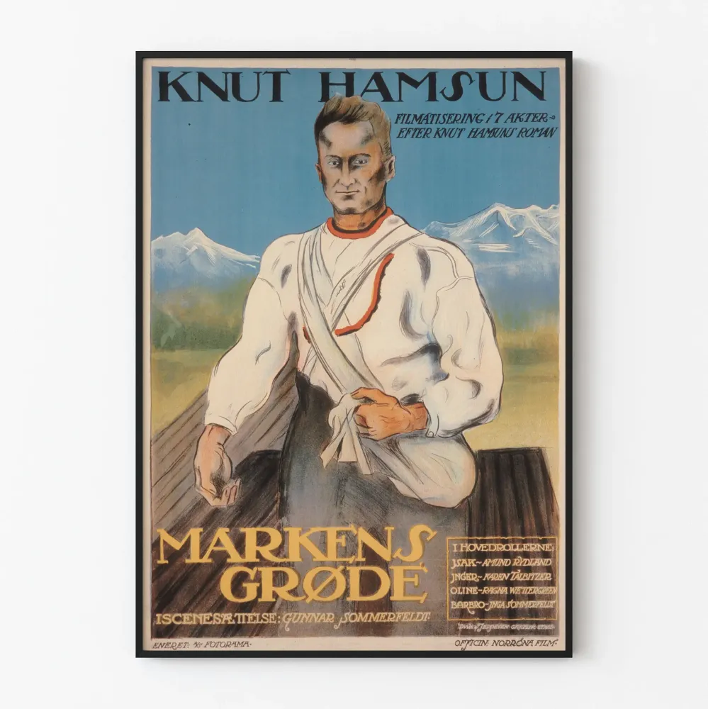Koristejuliste vintage Knut Hamsun Markens Grøde