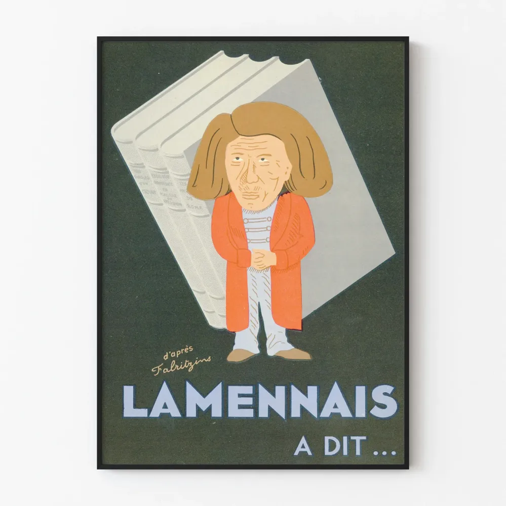 Koristejuliste vintage Lamennais sanoi